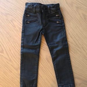 Toddler DL 1961 black coated moto Jeans
